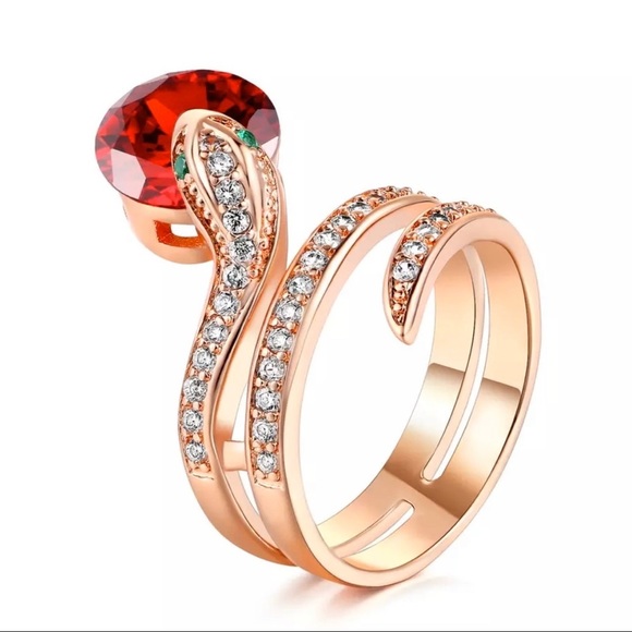 Serpent of Temptation Austrian Crystal Wrap Ring - Picture 4 of 8